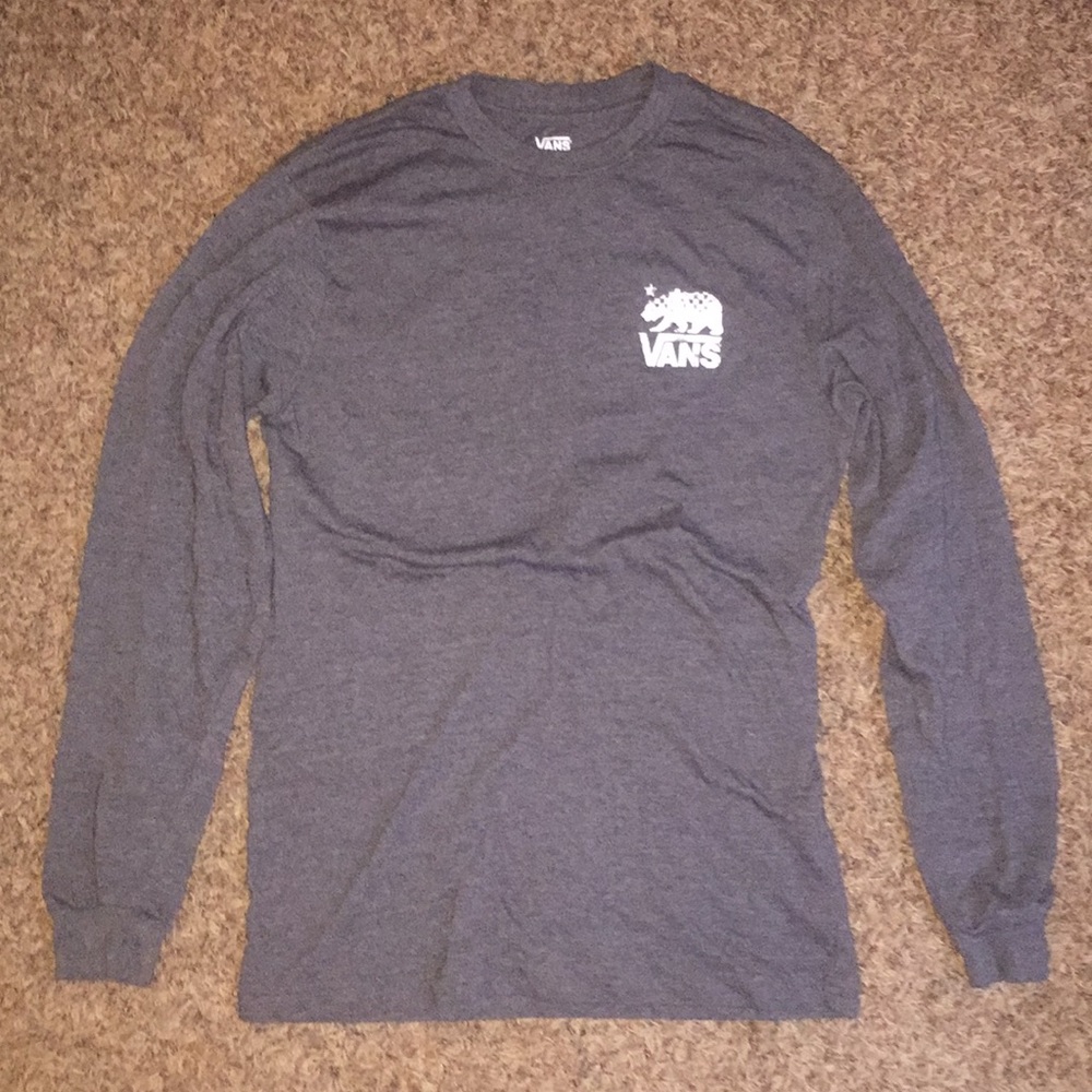 Vans Grey with white long sleeve t shirt